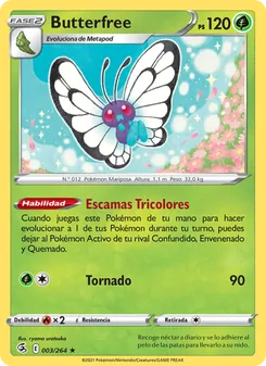 Carta Butterfree de la expansión Golpe Fusión, número 3/264