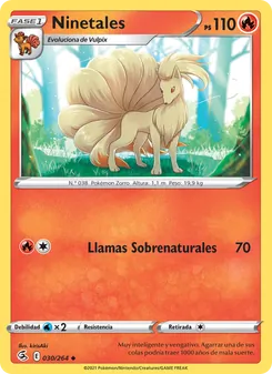 Carta Ninetales de la expansión Golpe Fusión, número 30/264