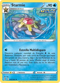 Carta Starmie de la expansión Golpe Fusión, número 53/264