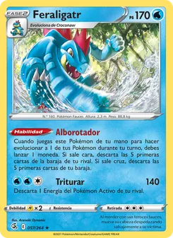 Carta Feraligatr de la expansión Golpe Fusión, número 57/264