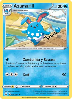 Carta Azumarill de la expansión Golpe Fusión, número 59/264