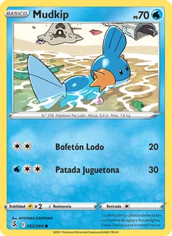 Carta Mudkip de la expansión Golpe Fusión, número 62/264