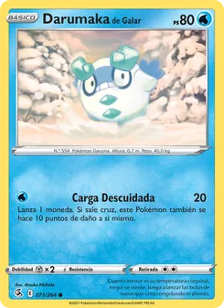 Carta Darumaka de Galar de la expansión Golpe Fusión, número 71/264