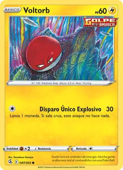 Carta Voltorb de la expansión Golpe Fusión, número 87/264