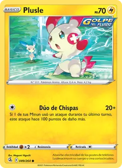 Carta Plusle de la expansión Golpe Fusión, número 89/264