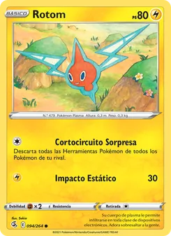 Carta Rotom de la expansión Golpe Fusión, número 94/264