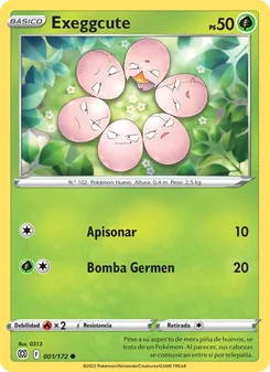 Carta Exeggcute de la expansión Astros Brillantes, número 001/172