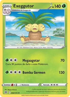Carta Exeggutor de la expansión Astros Brillantes, número 002/172
