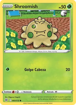 Carta Shroomish de la expansión Astros Brillantes, número 003/172