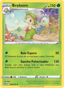Carta Breloom de la expansión Astros Brillantes, número 004/172