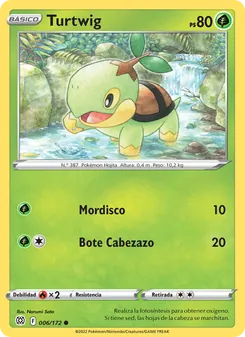 Carta Turtwig de la expansión Astros Brillantes, número 006/172