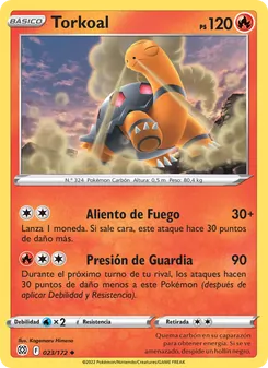 Carta Torkoal de la expansión Astros Brillantes, número 023/172