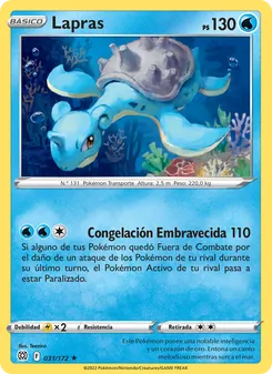 Carta Lapras de la expansión Astros Brillantes, número 031/172