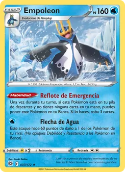 Carta Empoleon de la expansión Astros Brillantes, número 037/172