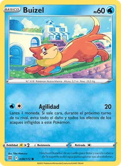 Carta Buizel de la expansión Astros Brillantes, número 038/172