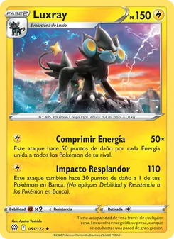 Carta Luxray de la expansión Astros Brillantes, número 051/172