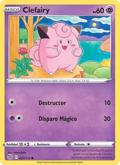 Carta Clefairy de la expansión Astros Brillantes, número 053/172