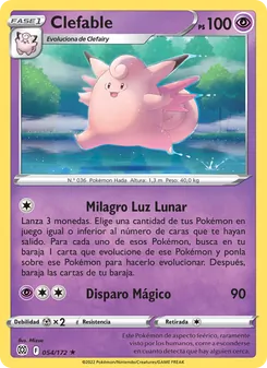 Carta Clefable de la expansión Astros Brillantes, número 054/172