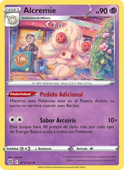 Carta Alcremie de la expansión Astros Brillantes, número 071/172