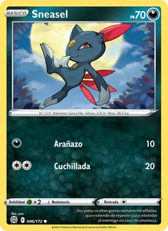 Carta Sneasel de la expansión Astros Brillantes, número 086/172