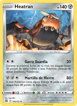 Carta Heatran de la expansión Astros Brillantes, número 100/172