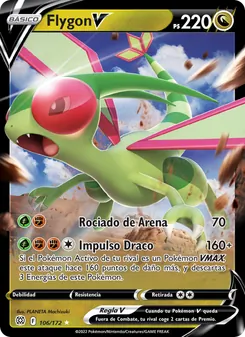 Carta Flygon V de la expansión Astros Brillantes, número 106/172