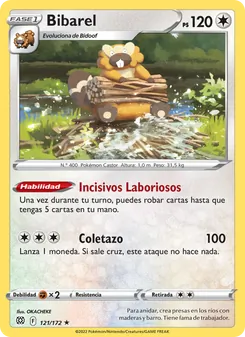 Carta Bibarel de la expansión Astros Brillantes, número 121/172