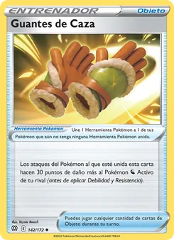 Carta Guantes de Caza de la expansión Astros Brillantes, número 142/172