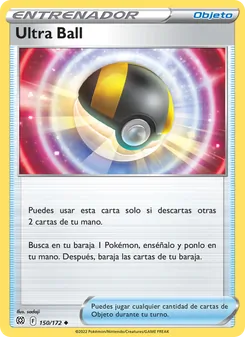 Carta Ultra Ball de la expansión Astros Brillantes, número 150/172