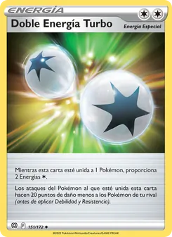 Carta Doble Energía Turbo de la expansión Astros Brillantes, número 151/172