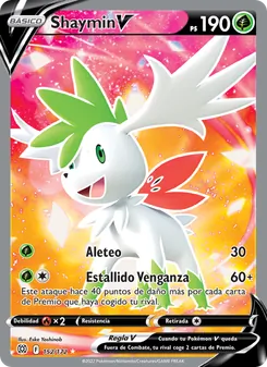 Carta Shaymin V de la expansión Astros Brillantes, número 152/172