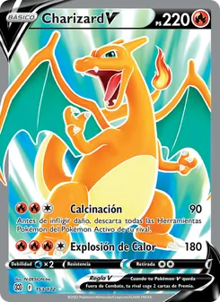 Carta Charizard V de la expansión Astros Brillantes, número 153/172