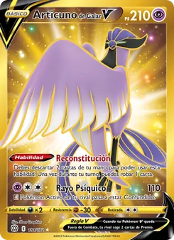 Carta Articuno de Galar V de la expansión Astros Brillantes, número 181/172