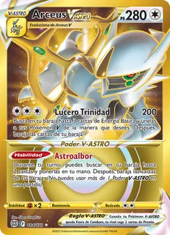Carta Arceus V-ASTRO de la expansión Astros Brillantes, número 184/172
