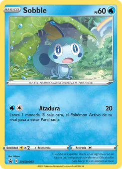 Carta Sobble de la expansión Cartas de promoción ESES, número SWSH003/307