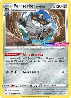 Carta Perrserker de Galar de la expansión Cartas de promoción ESES, número SWSH008/307