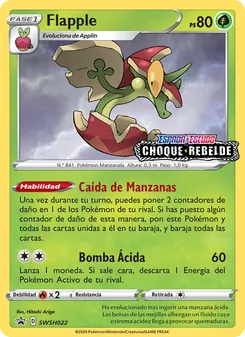Carta Flapple de la expansión Cartas de promoción ESES, número SWSH022/307
