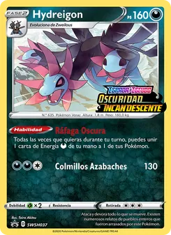 Carta Hydreigon de la expansión Cartas de promoción ESES, número SWSH037/307