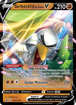 Carta Sirfetch'd de Galar V de la expansión Cartas de promoción ESES, número SWSH043/307