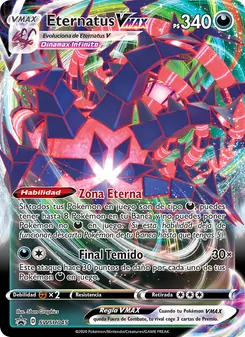 Carta Eternatus VMAX de la expansión Cartas de promoción ESES, número SWSH045/307