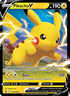 Carta Pikachu V de la expansión Cartas de promoción ESES, número SWSH061/307