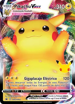 Carta Pikachu VMAX de la expansión Cartas de promoción ESES, número SWSH062/307