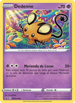 Carta Dedenne de la expansión Cartas de promoción ESES, número SWSH080/307