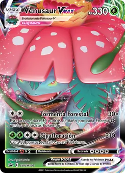Carta Venusaur VMAX de la expansión Cartas de promoción ESES, número SWSH102/307