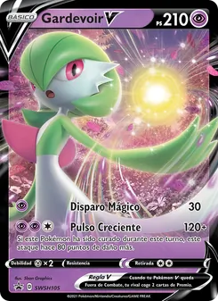 Carta Gardevoir V de la expansión Cartas de promoción ESES, número SWSH105/307
