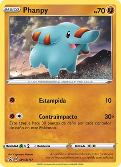 Carta Phanpy de la expansión Cartas de promoción ESES, número SWSH117/307