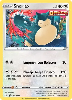 Carta Snorlax de la expansión Cartas de promoción ESES, número SWSH119/307