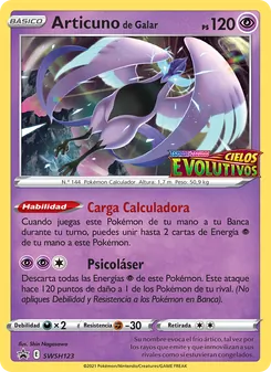 Carta Articuno de Galar de la expansión Cartas de promoción ESES, número SWSH123/307