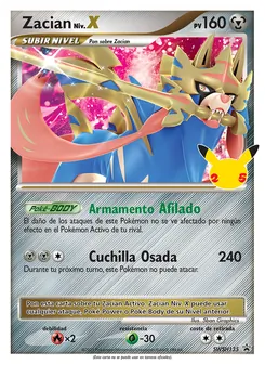 Carta Zacian de la expansión Cartas de promoción ESES, número SWSH135/307