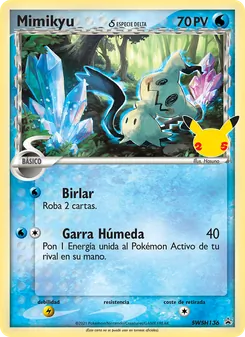 Carta Mimikyu de la expansión Cartas de promoción ESES, número SWSH136/307